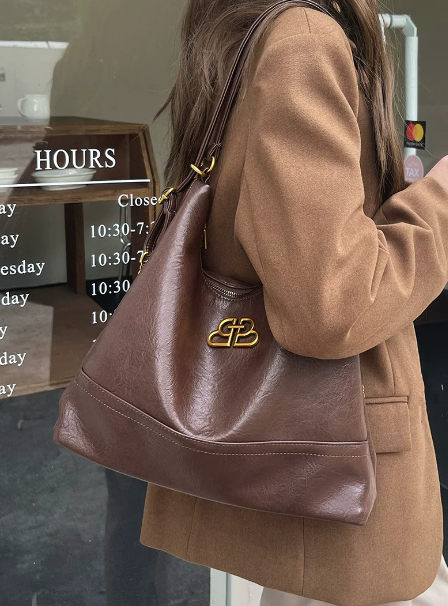 Maillard retro style tote bag women's bag 2026 new trendy retro college backpack niche chain backpack