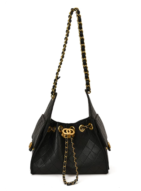 Fashionable and popular Hobo bag, diamond grid chain armpit bag, women's bag, 2026 new simple commuting shoulder crossbody bag