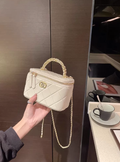 Advanced Lingge Small Fragrant Chain Box Bag, New Fashionable and Versatile Single Shoulder Crossover Phone Bag