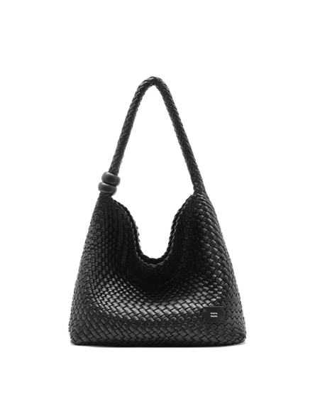 Large capacity hand woven tote bag, women's commuting beach vacation shoulder bag, summer new style