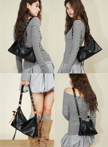 Summer New Arrival High-End Yellow Hobo Bag Under-Arm Bag Versatile Commute Crossbody Bag