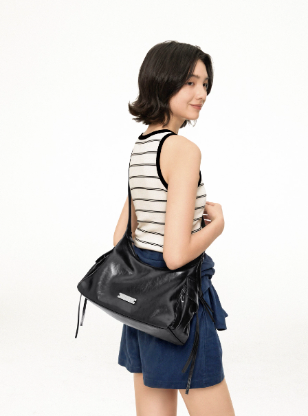 New Women's Genuine Leather Single Shoulder Hobo Bag Underarm Handbag Crossbody Bag in White