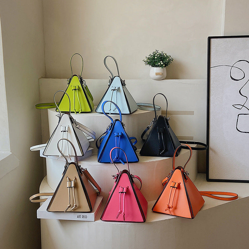 European and American retro hand-held triangle bag new niche design trendy women's bag ins single shoulder crossbody bag