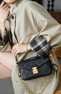 Second hand luxury handbag LV all black mini messenger bag versatile commuter crossbody